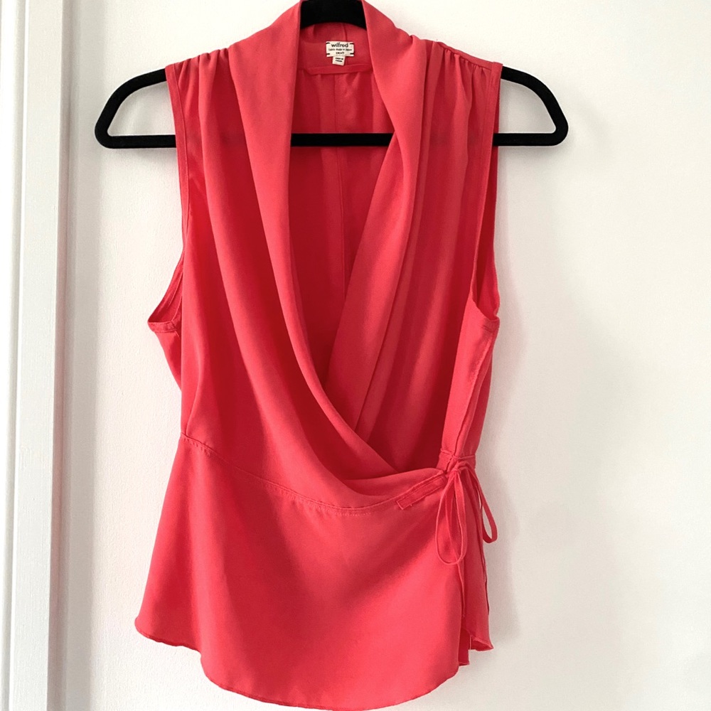 WILFRED wrap sleeveless blouse